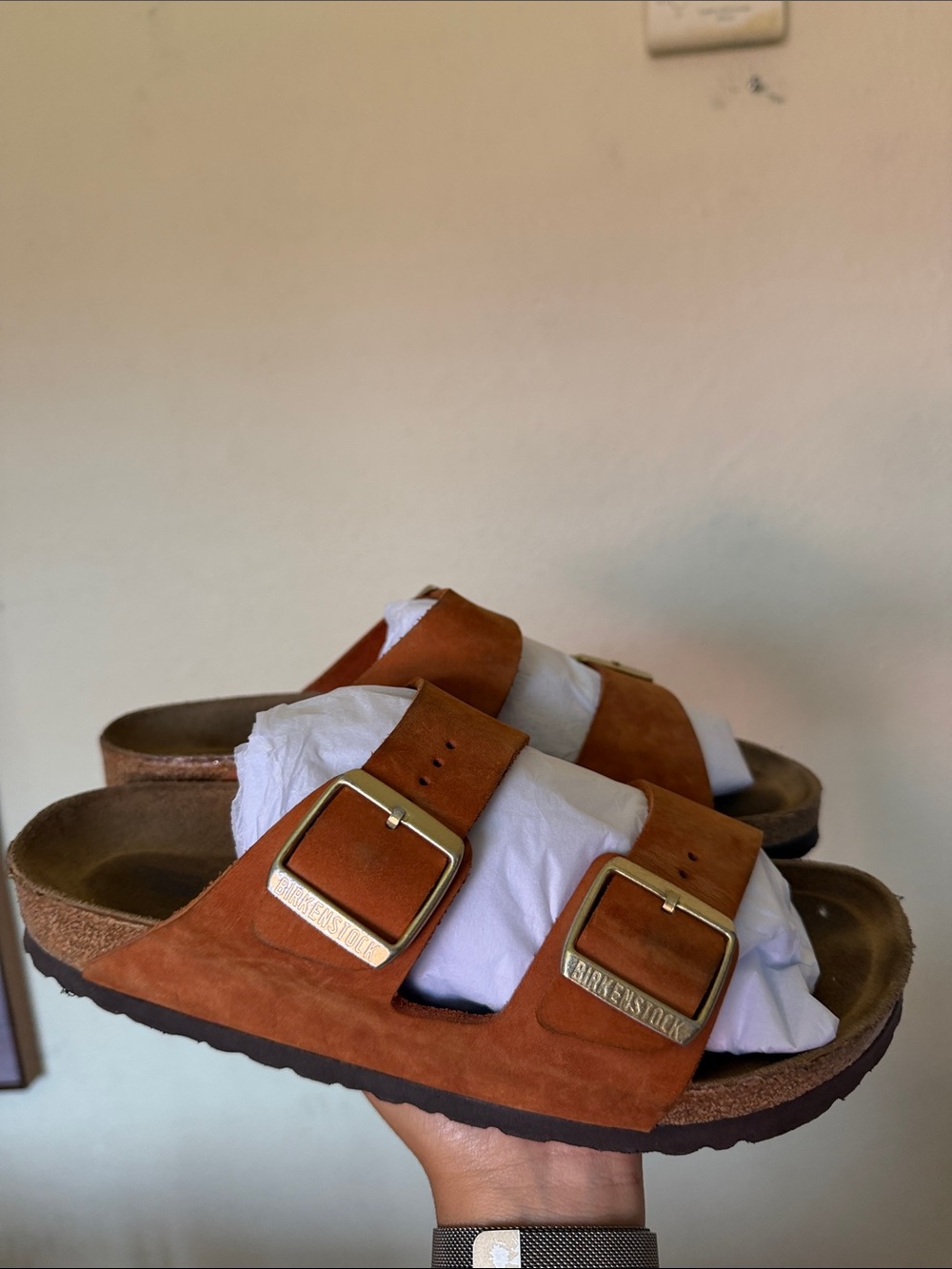 Birkenstock Arizona Soft Footbed Suede Leather Mink ? Size 8 burnt orange - Picture 6 of 14